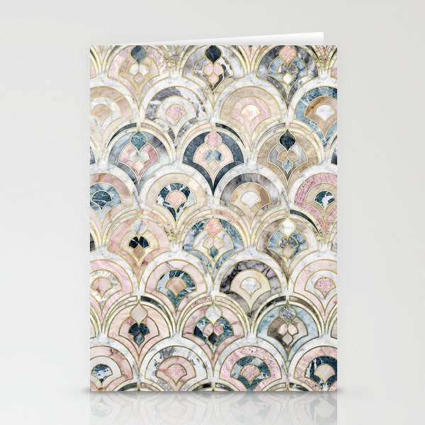 Art Deco Marble Tiles in Soft Pastels Stationery Card Gallery Image 2