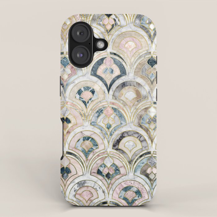 Art Deco Marble Tiles in Soft Pastels iPhone Case Gallery Image 1