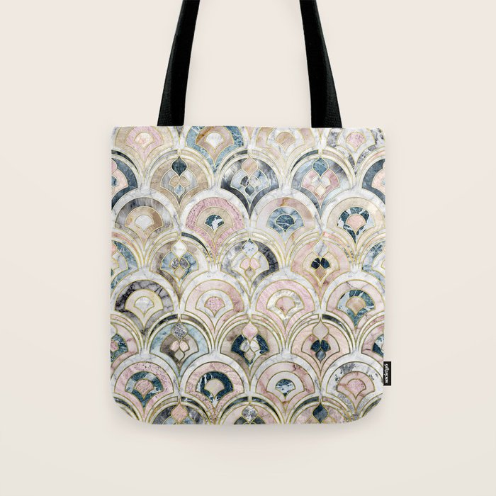 Art Deco Marble Tiles in Soft Pastels Tote Bag Gallery Image 1