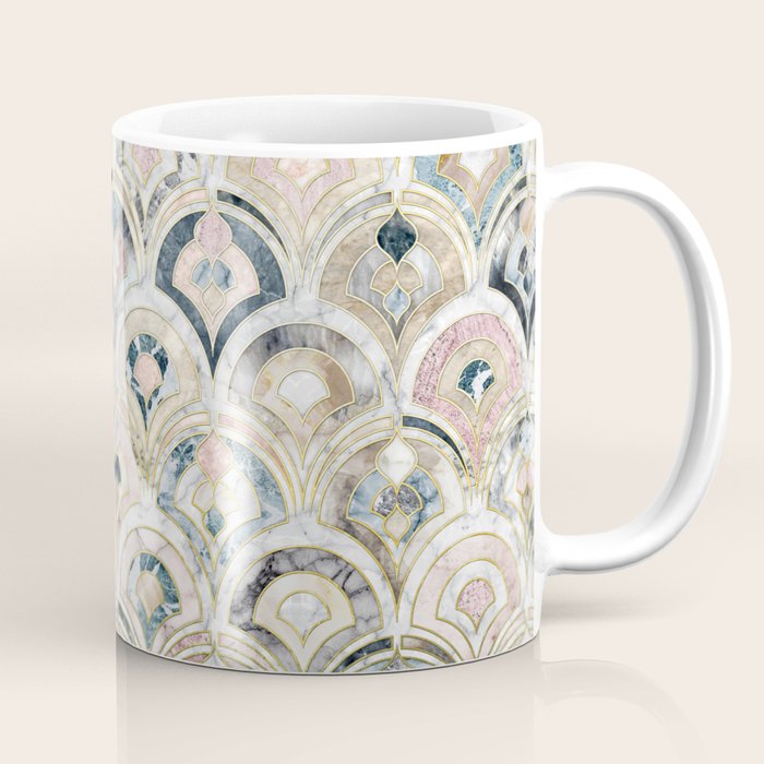 Art Deco Marble Tiles in Soft Pastels Coffee Mug Gallery Image 1