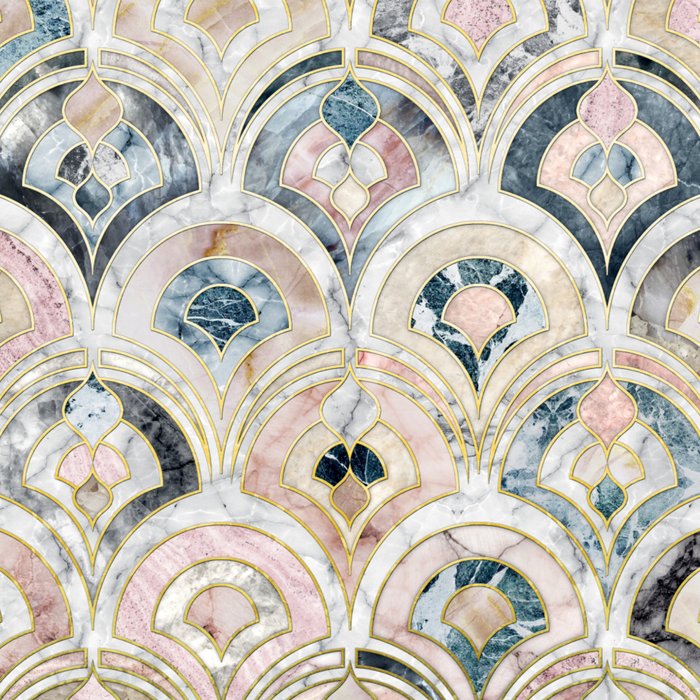 Art Deco Marble Tiles in Soft Pastels Coffee Mug Gallery Image 2