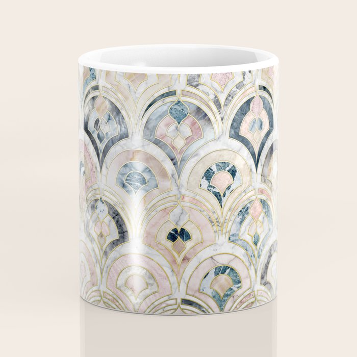 Art Deco Marble Tiles in Soft Pastels Coffee Mug Gallery Image 4