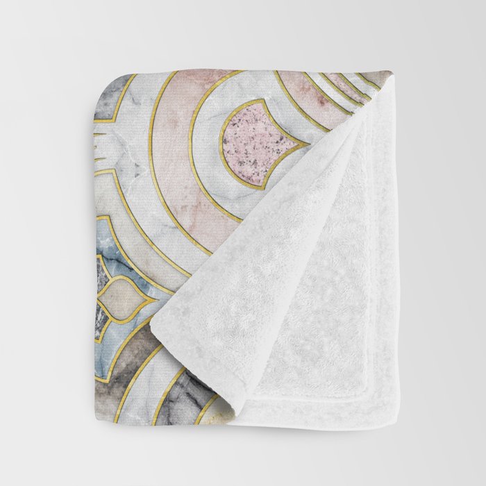 Art Deco Marble Tiles in Soft Pastels Throw Blanket Gallery Image 3