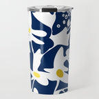 Blue jungle: Organic shapes and flowers Travel Mug Gallery Image 1