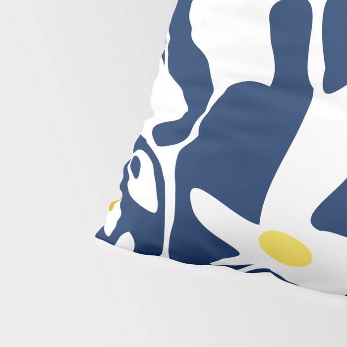 Blue jungle: Organic shapes and flowers Pillow Sham Gallery Image 4