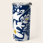 Blue jungle: Organic shapes and flowers Travel Mug Gallery Image 2