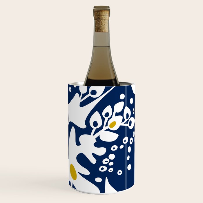 Blue jungle: Organic shapes and flowers Wine Chiller Gallery Image 3