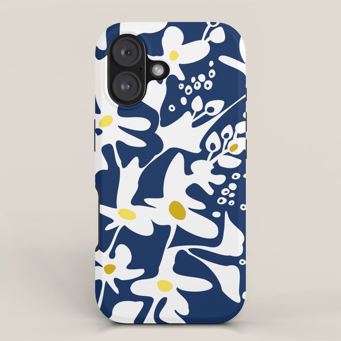 Blue jungle: Organic shapes and flowers iPhone Case Gallery Image 1