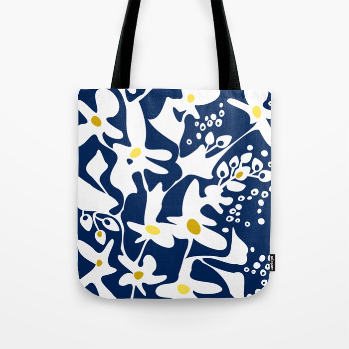Blue jungle: Organic shapes and flowers Tote Bag Gallery Image 1
