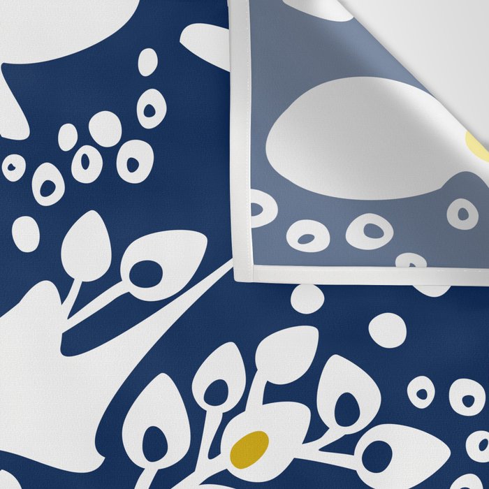 Blue jungle: Organic shapes and flowers Wall Tapestry Gallery Image 3