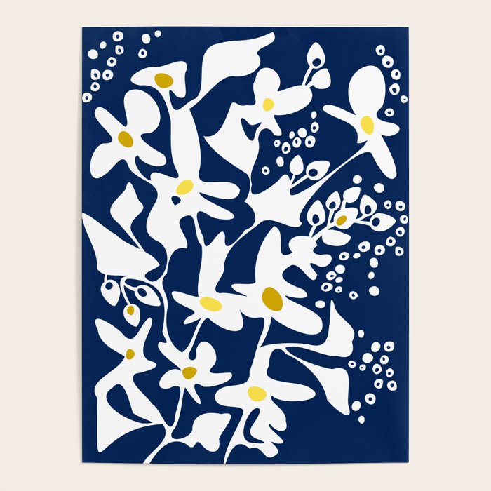 Blue jungle: Organic shapes and flowers Poster Gallery Image 4