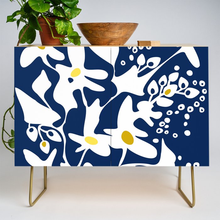 Blue jungle: Organic shapes and flowers Credenza Gallery Image 1