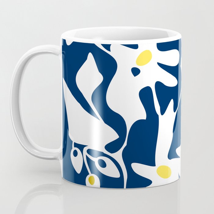 Blue jungle: Organic shapes and flowers Coffee Mug Gallery Image 3