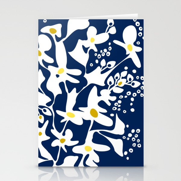 Blue jungle: Organic shapes and flowers Stationery Card Gallery Image 1