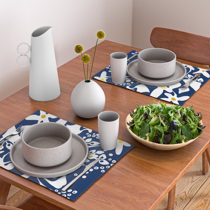 Blue jungle: Organic shapes and flowers Placemat Gallery Image 2