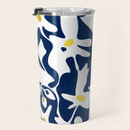 Blue jungle: Organic shapes and flowers Travel Mug Gallery Image 3