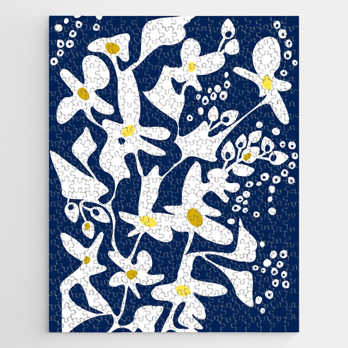 Blue jungle: Organic shapes and flowers Jigsaw Puzzle Gallery Image 1