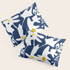 Blue jungle: Organic shapes and flowers Pillow Sham Gallery Image 3