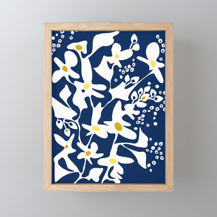 Blue jungle: Organic shapes and flowers Mini Art Print Gallery Image 1