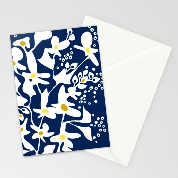 Blue jungle: Organic shapes and flowers Stationery Card Gallery Image 2