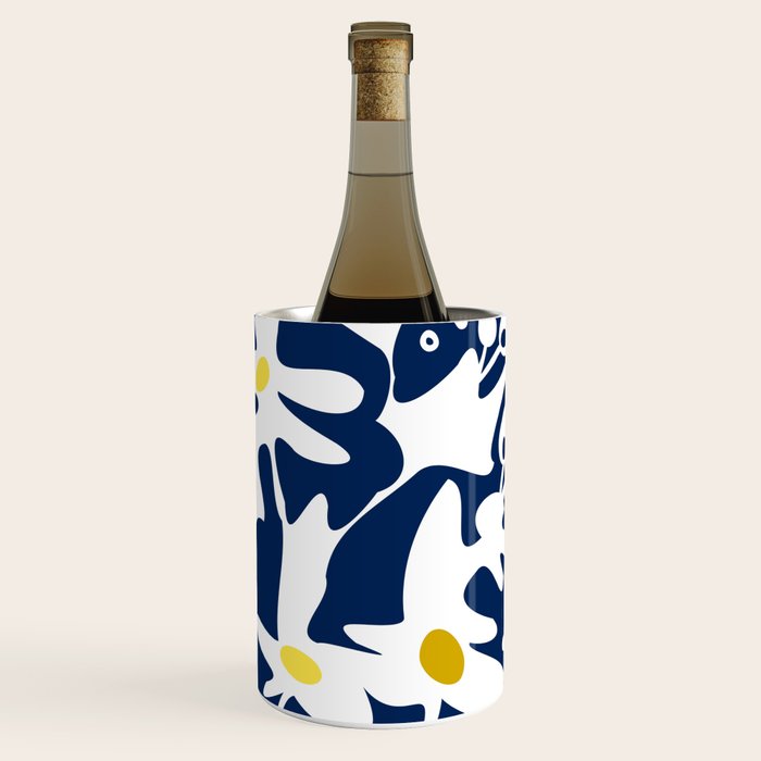 Blue jungle: Organic shapes and flowers Wine Chiller Gallery Image 1