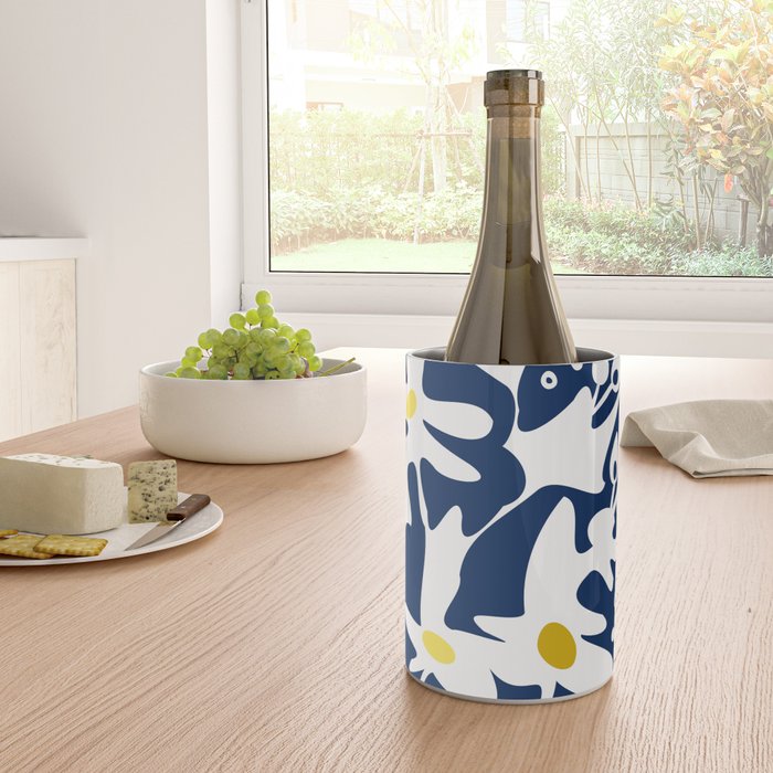 Blue jungle: Organic shapes and flowers Wine Chiller Gallery Image 4