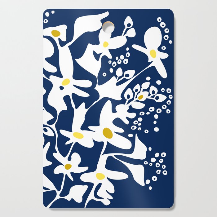 Blue jungle: Organic shapes and flowers Cutting Board Gallery Image 1