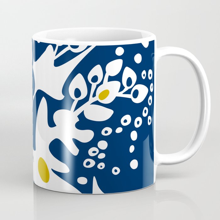 Blue jungle: Organic shapes and flowers Coffee Mug Gallery Image 1