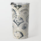 Monochrome Art Deco Marble Tiles Travel Mug Gallery Image 3