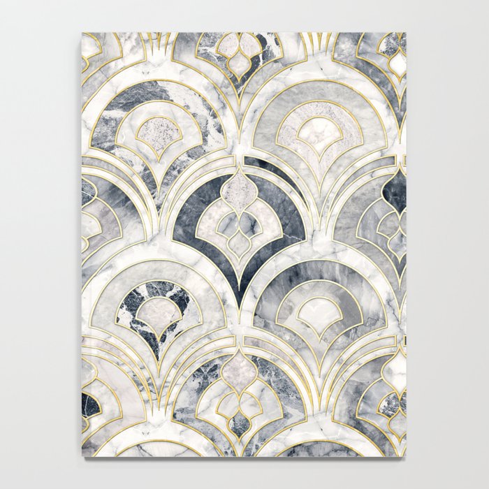 Monochrome Art Deco Marble Tiles Notebook Gallery Image 4