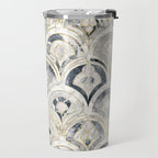 Monochrome Art Deco Marble Tiles Travel Mug Gallery Image 2