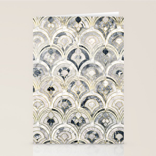 Monochrome Art Deco Marble Tiles Stationery Card Gallery Image 2