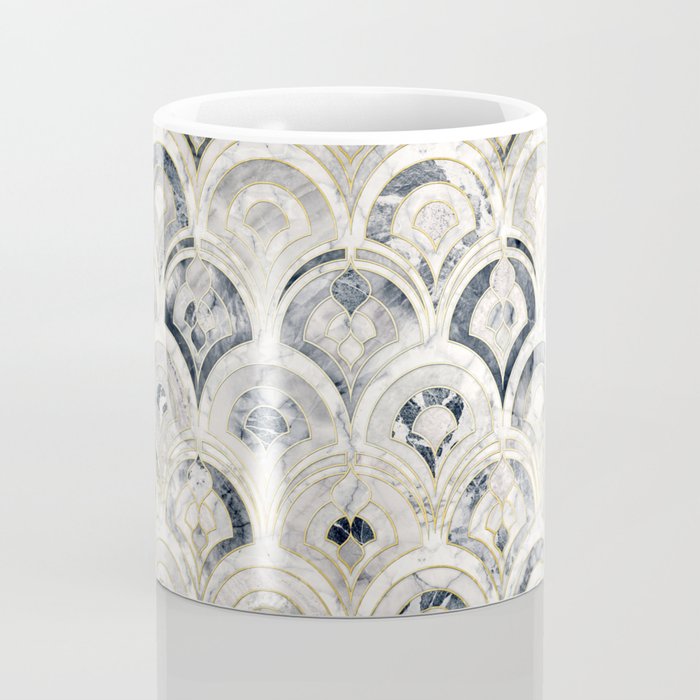 Monochrome Art Deco Marble Tiles Coffee Mug Gallery Image 4