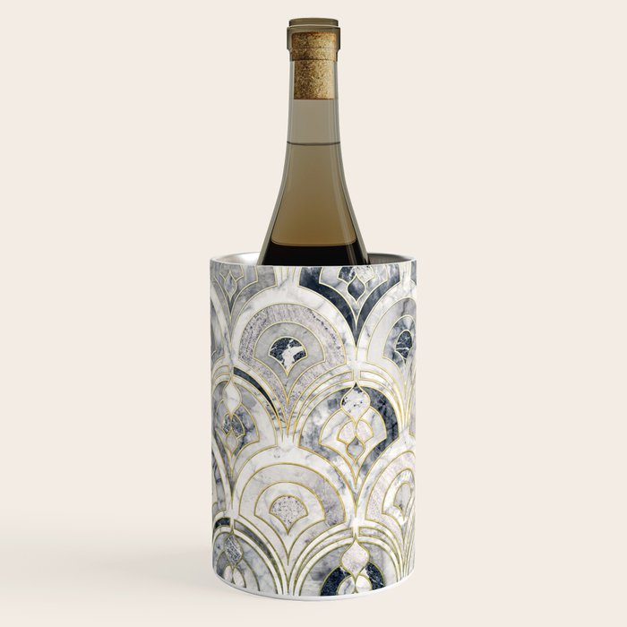Monochrome Art Deco Marble Tiles Wine Chiller Gallery Image 2