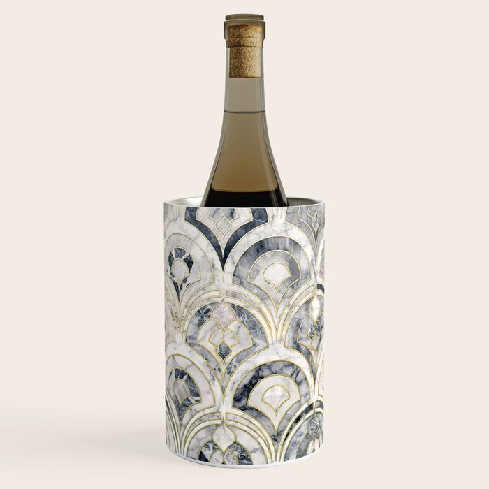 Monochrome Art Deco Marble Tiles Wine Chiller Gallery Image 3