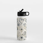 Monochrome Art Deco Marble Tiles Water Bottle Gallery Image 1