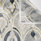 Monochrome Art Deco Marble Tiles Wall Tapestry Gallery Image 3
