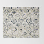 Monochrome Art Deco Marble Tiles Throw Blanket Gallery Image 2