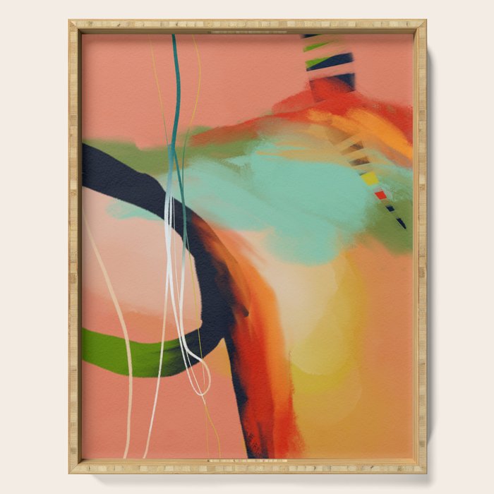 abstract color spring 23 1 Serving Tray Gallery Image 1