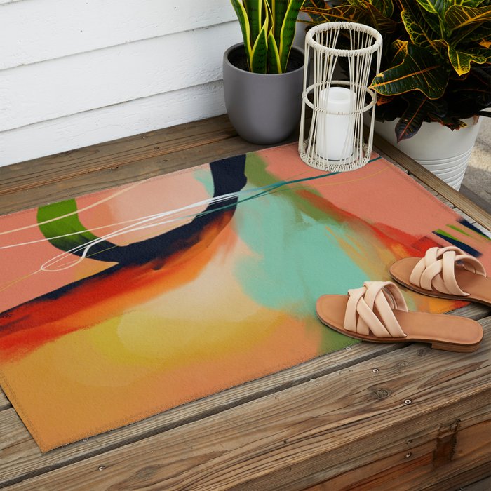 abstract color spring 23 1 Outdoor Rug Gallery Image 2