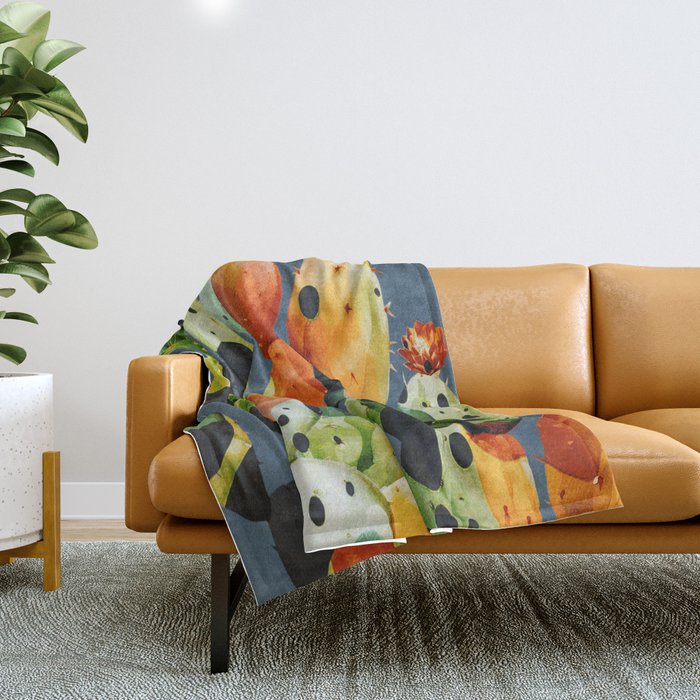 Abstract Modern Cactus 3 Throw Blanket Gallery Image 1