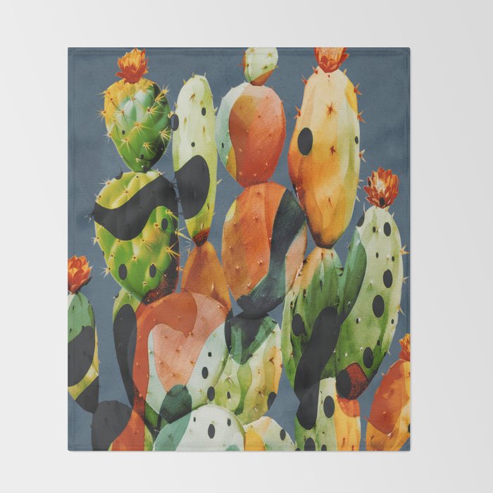 Abstract Modern Cactus 3 Throw Blanket Gallery Image 2