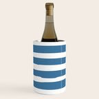 Ocean Stripes, Abstract, Blue and White, Striped Pattern Wine Chiller Gallery Image 2