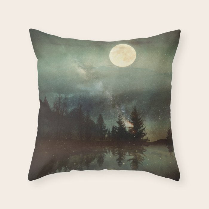 Midnight Fireflies Throw Pillow Gallery Image 6