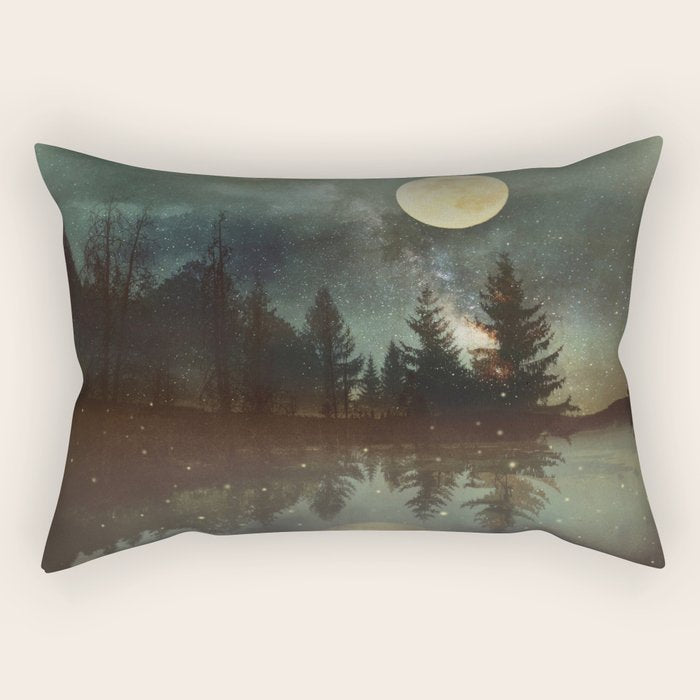 Midnight Fireflies Rectangular Pillow Gallery Image 2