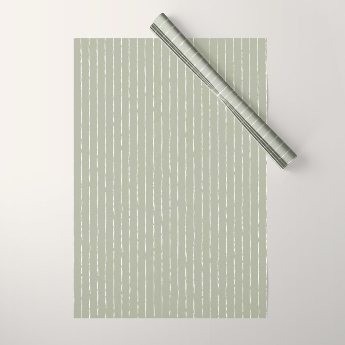 Lines II (Linen Sage) Wrapping Paper Gallery Image 1