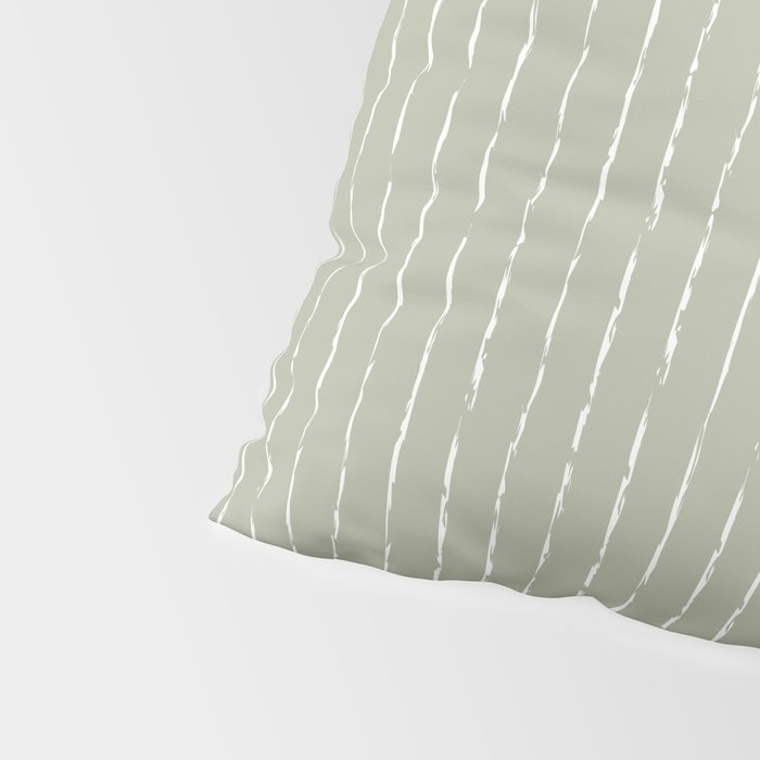 Lines II (Linen Sage) Pillow Sham Gallery Image 4