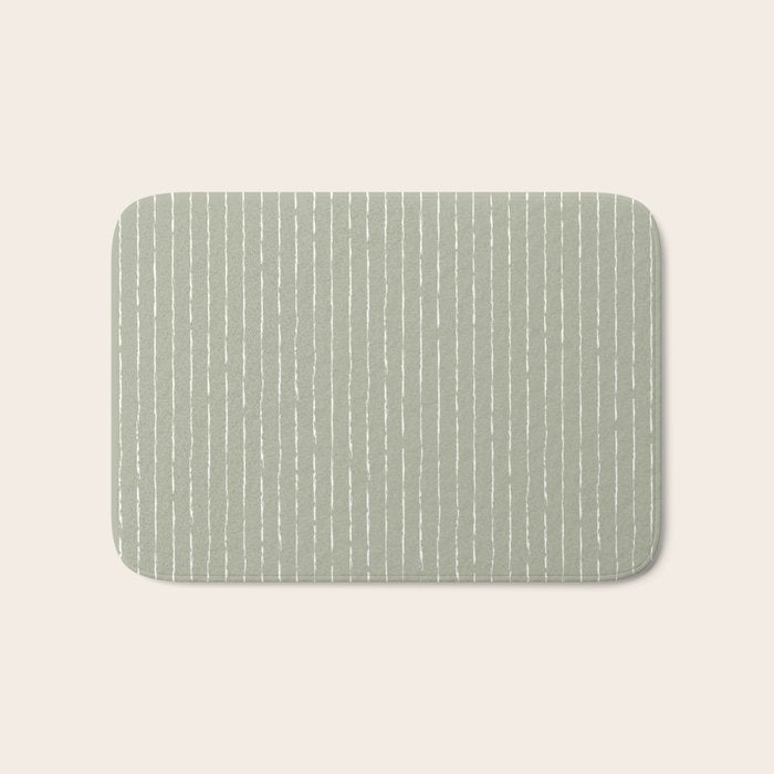 Lines II (Linen Sage) Bath Mat Gallery Image 1