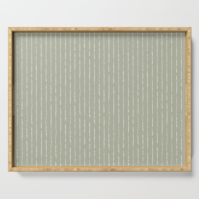 Lines II (Linen Sage) Serving Tray Gallery Image 1