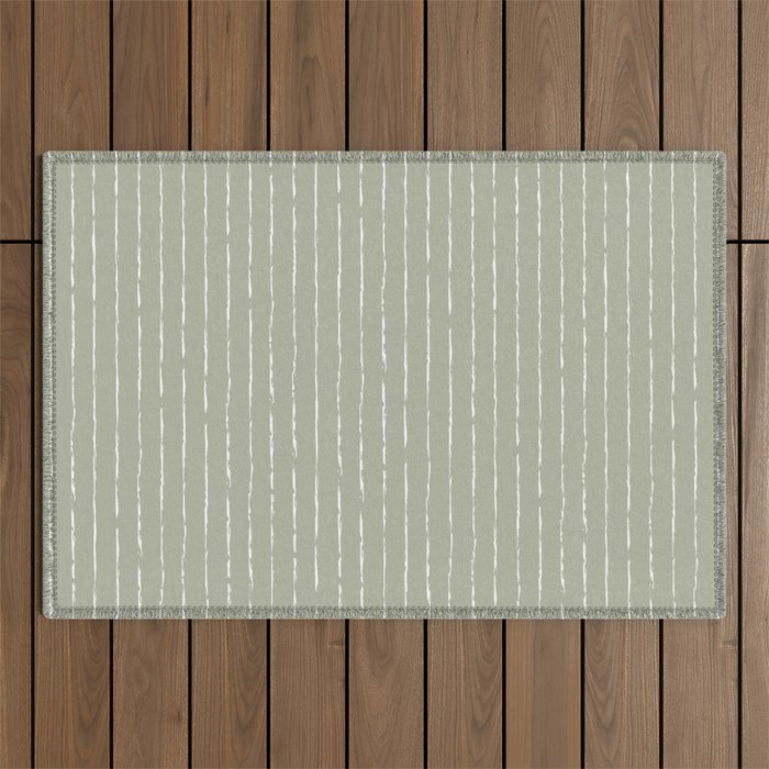Lines II (Linen Sage) Outdoor Rug Gallery Image 1